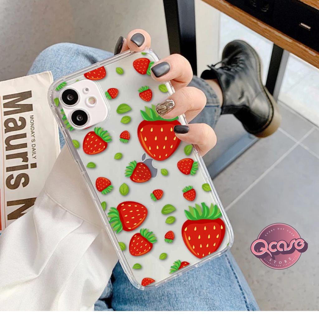 Strawberries Clear Phone Cover - Qcase Store | Everyday Case