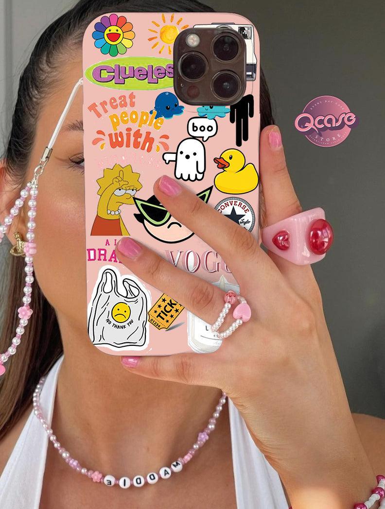 Trendy Stickers Phone Cover – Qcases Store
