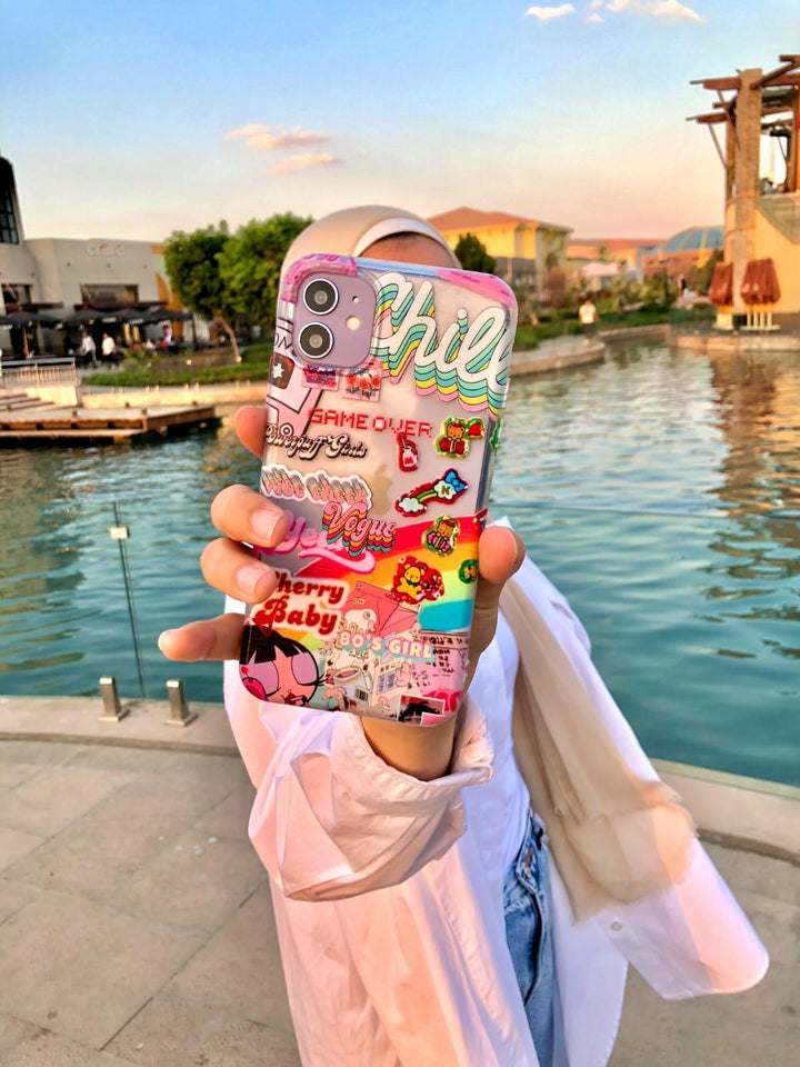 Cool Stickers Clear Phone Cover – Qcases Store Cool Stickers Clear Phone Cover – Qcases Store